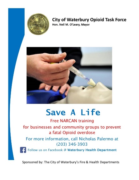 Free NARCAN training for businesses and community groups.